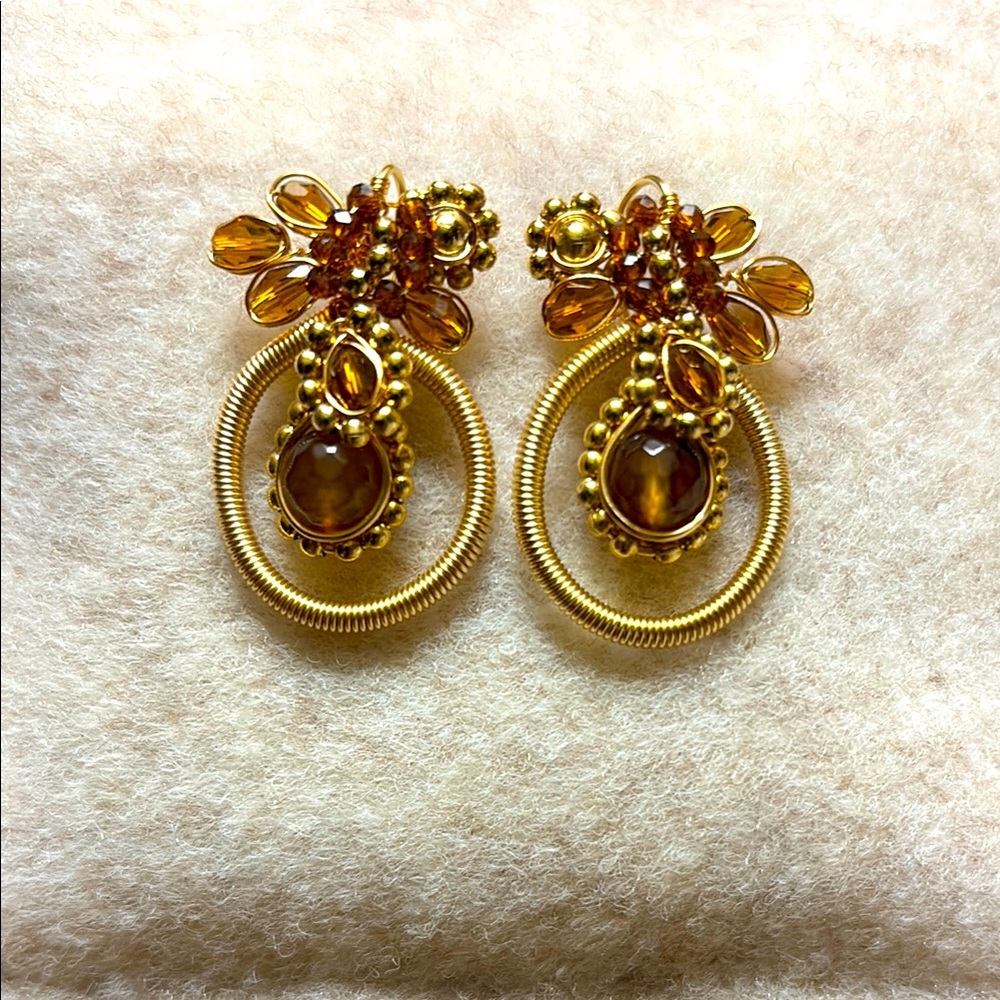 Elegant Gold Floral Earrings